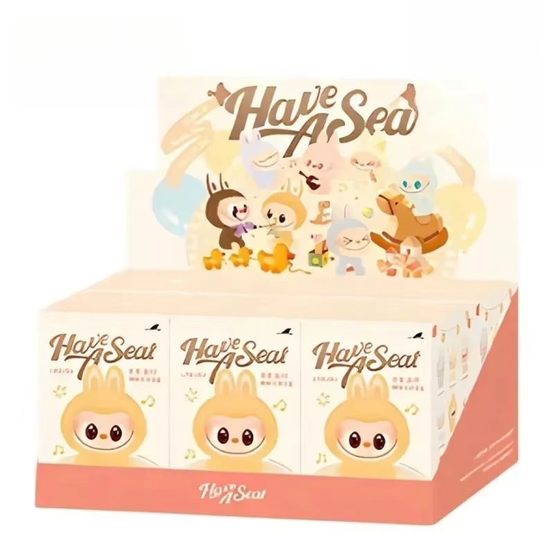 Hot Anime Figure Kawaii Monsters Labubu Have A Seat Series Vinyl Face Doll Model Toy Blind Box Keychain Toy High-Quality Replica