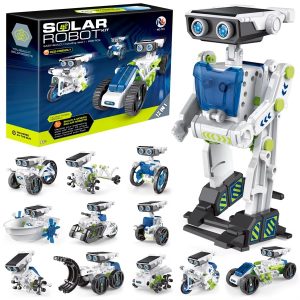 12 IN 1 STEM Solar Robot Kit Science Experiment Toy Boy Girl DIY Building Kids Building Electric Solar Robots Toys Birthday Gift